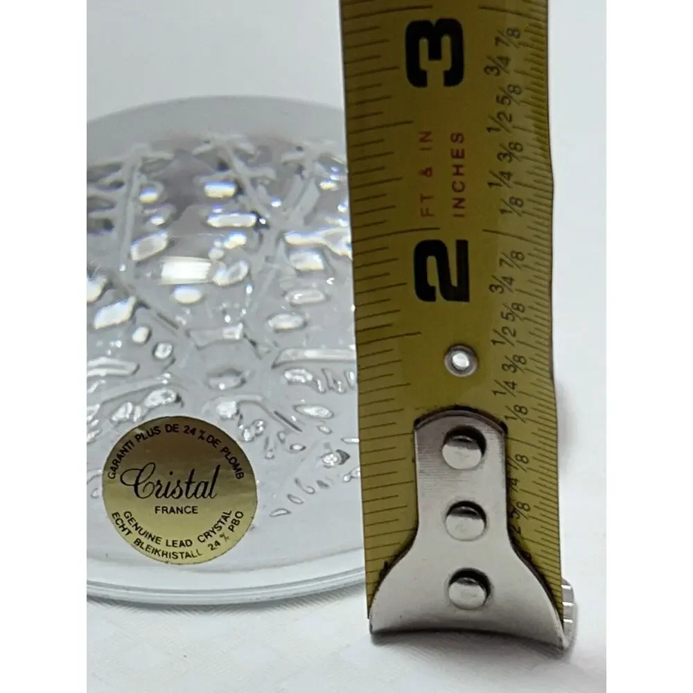 LEAD CRYSTAL Echt Bleikristall 24% PBO Snowflake‎ Bubble Dome Paperweight